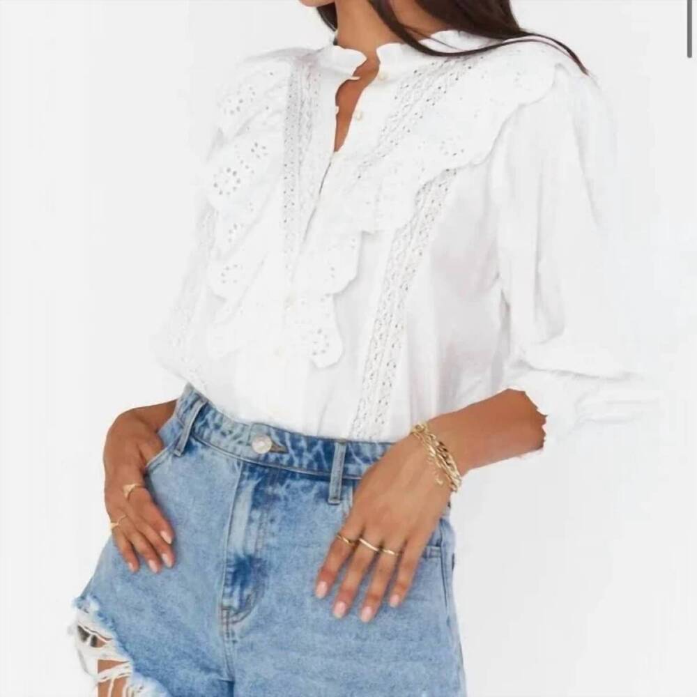 NEW SHOW ME YOUR MUMU french blouse in white